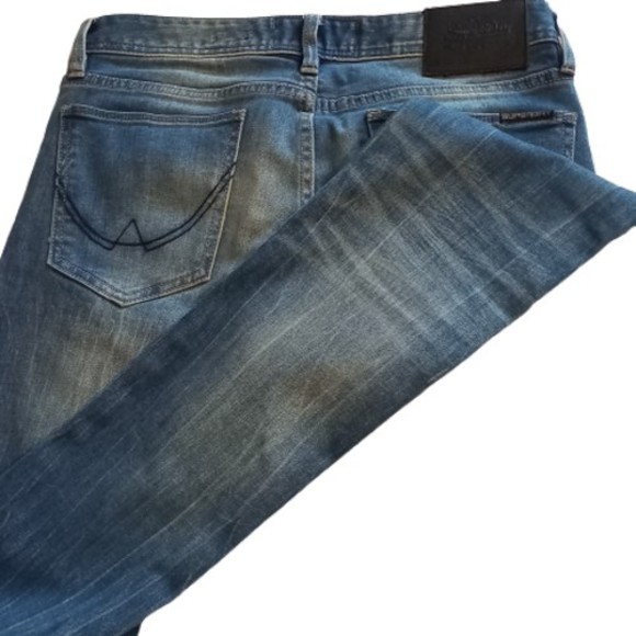 Superdry 30W 34L Copper Denim Skinny Vintage Style Blue Jeans - Picture 5 of 8